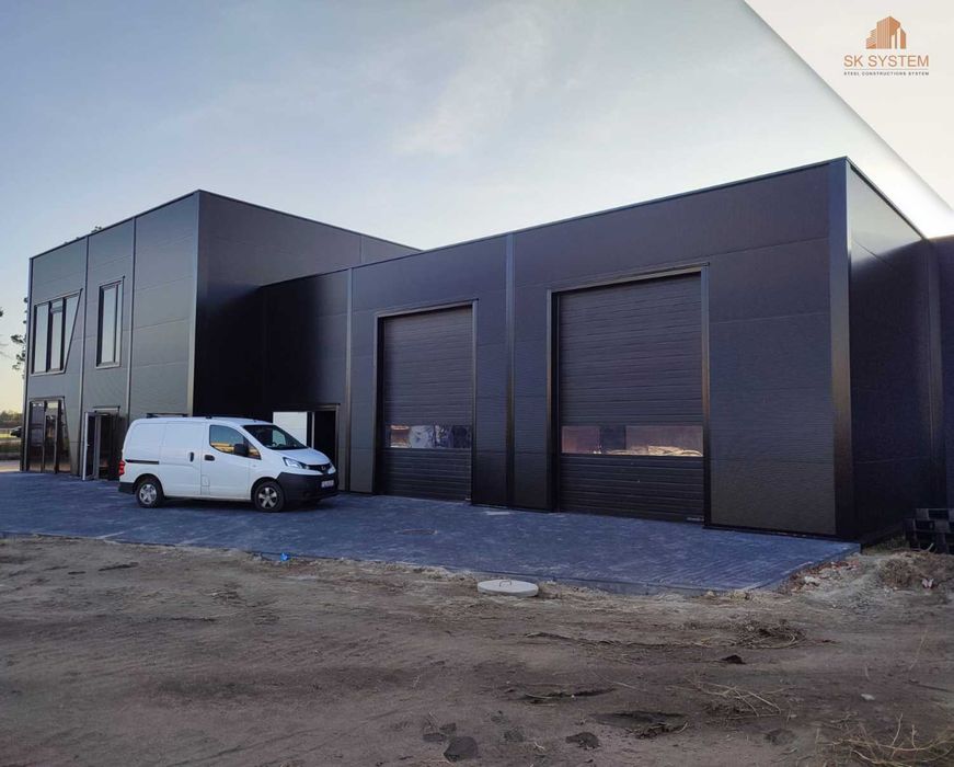 Hala 470 m2 stalowa magazyn warsztat płyta konstrukcja SK SYSTEM