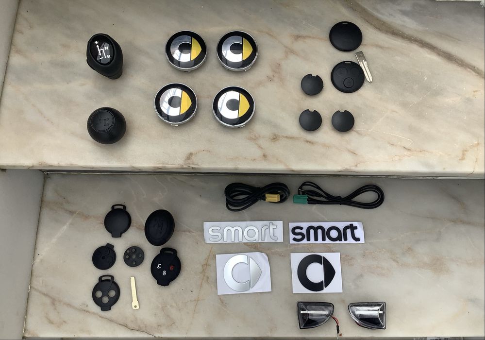 Smart emblemas chave centro jante cabo aux piscas led manete