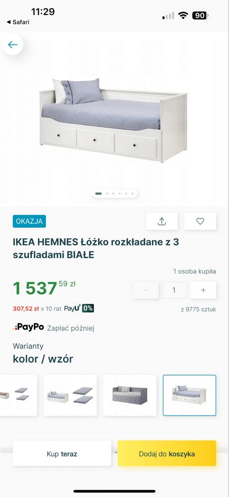Lozko rozkladane Ikea