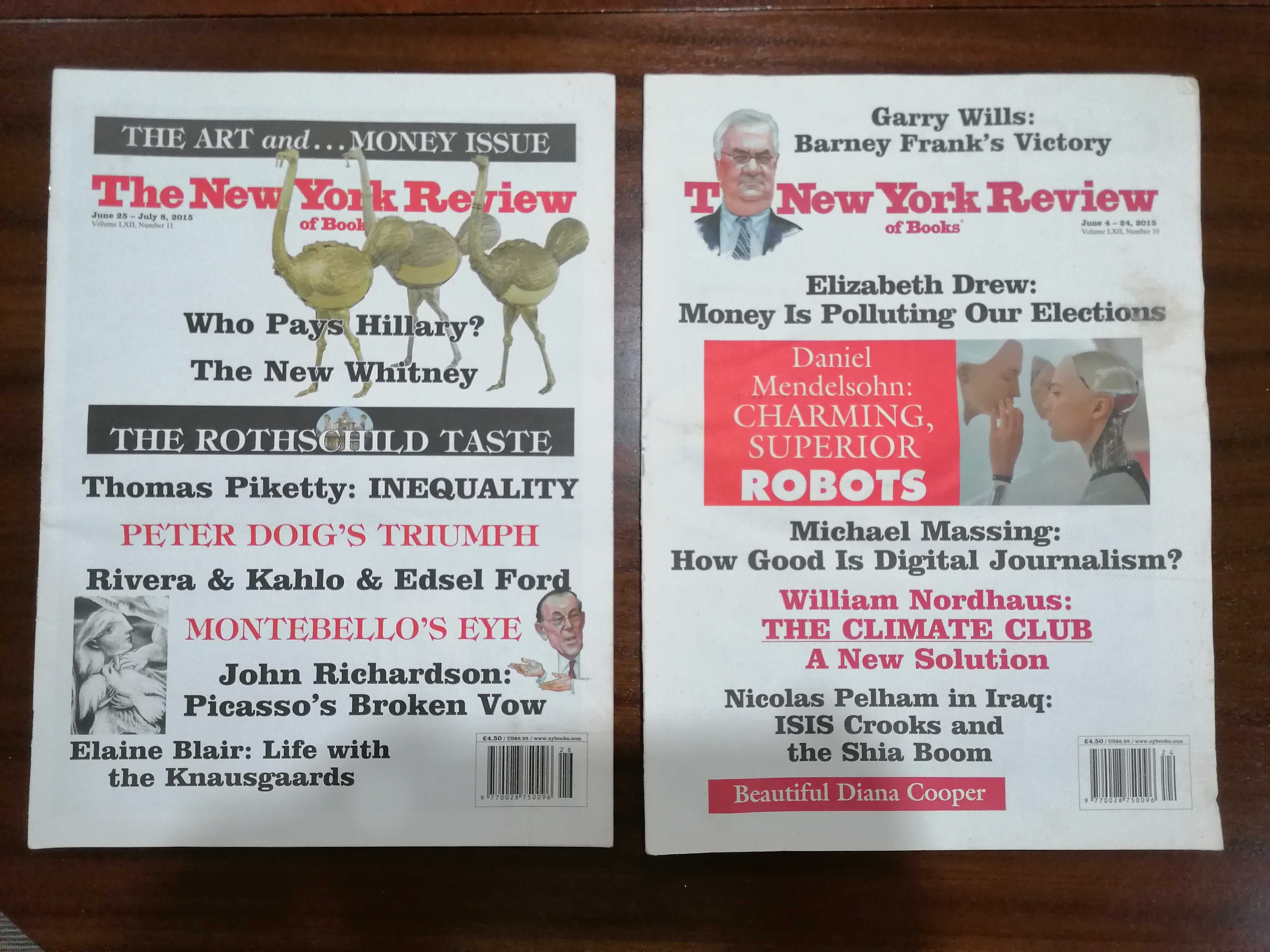 17 Revistas The New York Review of Books de 2014 e 2015