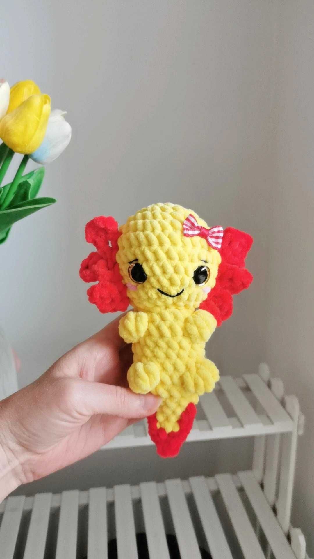 Aksolotl na szydełku handmade