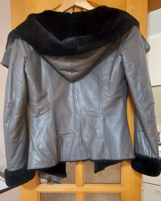 Дублянка натуральна, шкіряна, хутро