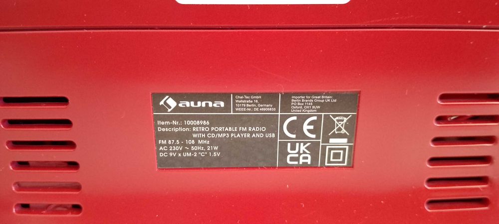 Auna Kofferradio RCD-70 10008986