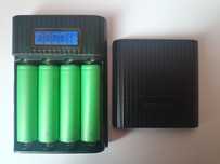PowerBank павербанк повербанк для 18650 + 4 акумулятори. Зарядне 18650