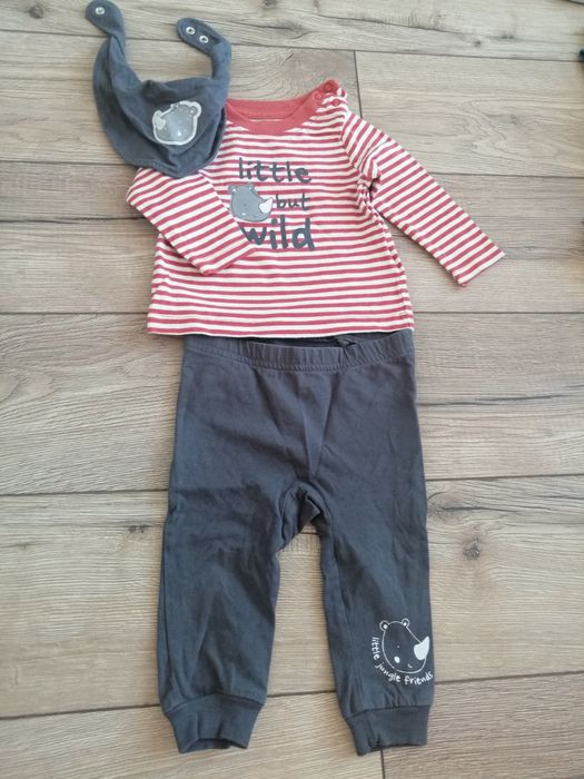 Komplet bluzka długi rękaw+spodenki 62/68