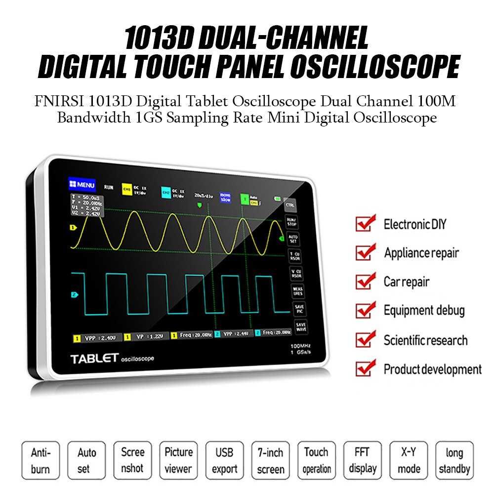 Osciloscópio Digital 2 Canais écran 7" 100 Mhz  Novo