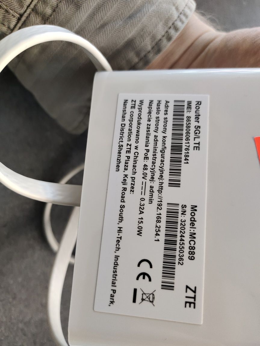 W2/ ZTE/ Router MC889+Router T3000 Zestaw 5G Slot SIM/ Gwarancja