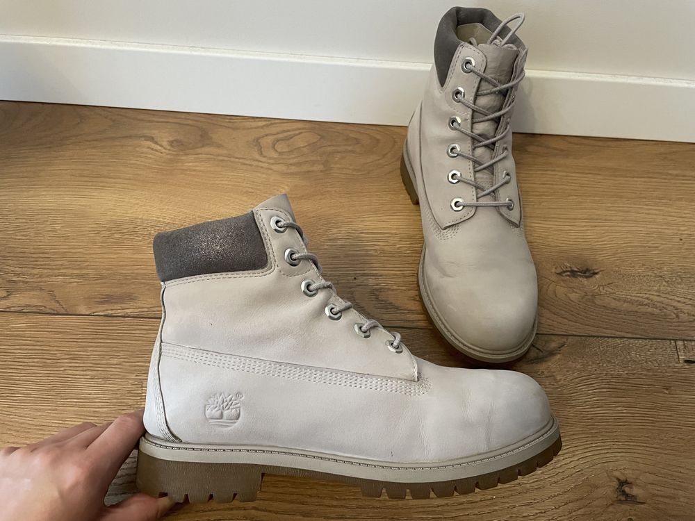 Buty timberland  premium 6 nich wp nubuck light grey 39.5