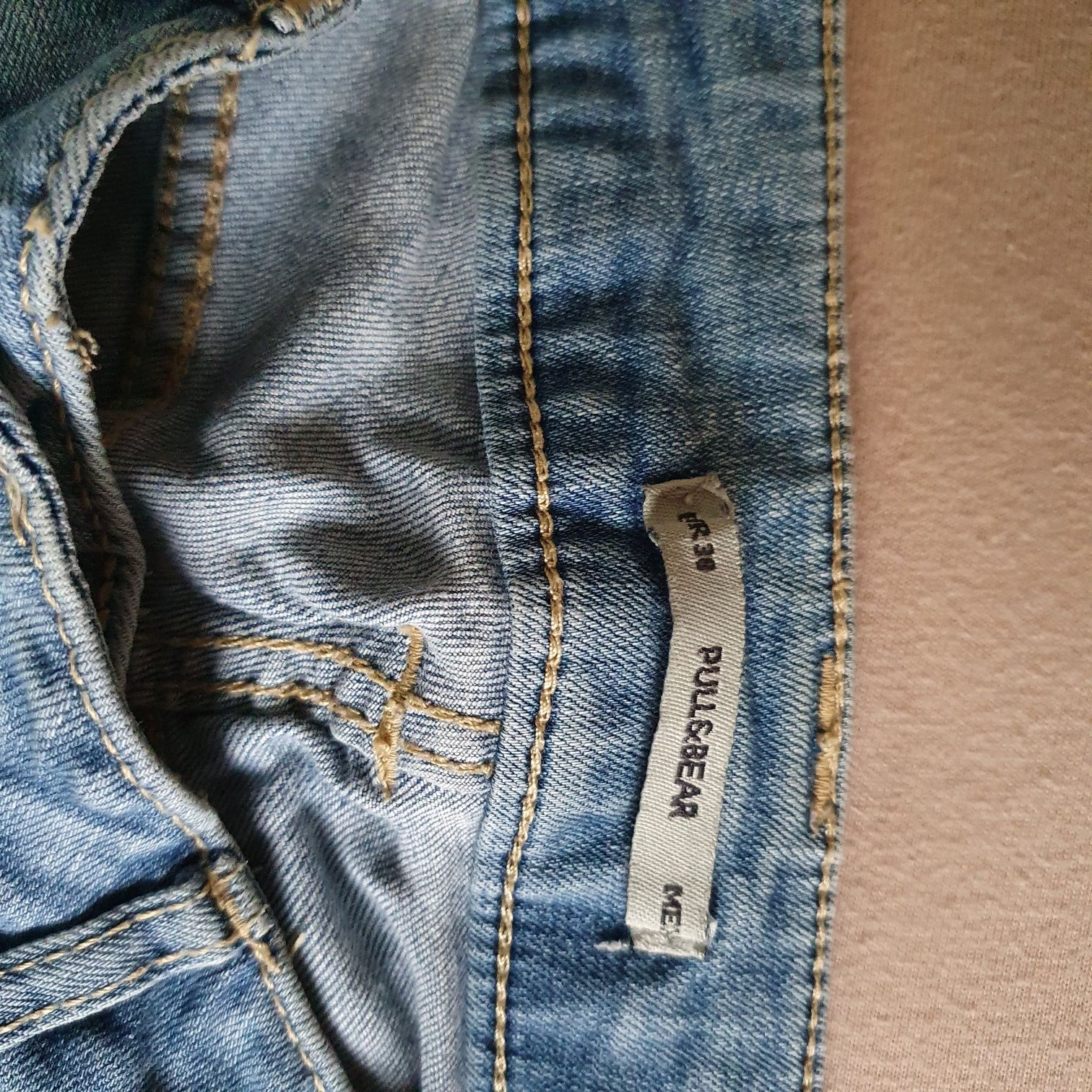 Paczka 2 pary spodni damskich 30 Pull&Bear jeans denim rurki dziury
