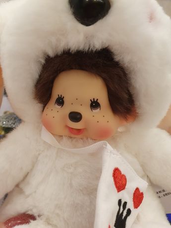 Лялька Мончічі (Monchhichi) в костюмі білого кролика