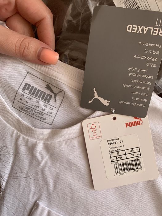 Оригінальний топ білого кольору Puma Розмір M