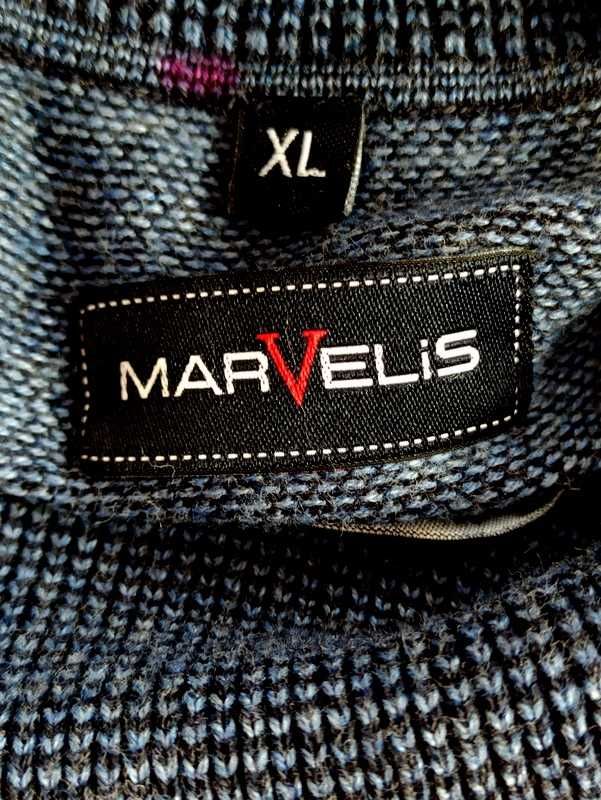 Marvelis sweter golf oversize granatowy bawełna kaschmir XL