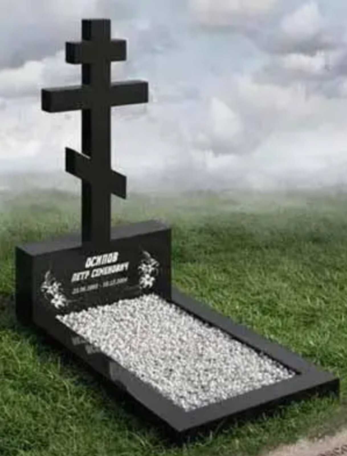 Пам'ятник хрест з граніту ціна 12000гр.