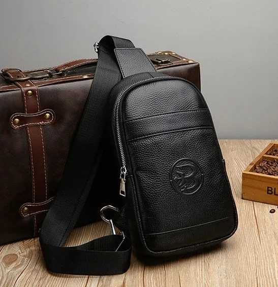 Чоловіча сумка мужская барсетка на груди натуральна шкіра Feidikabolo
