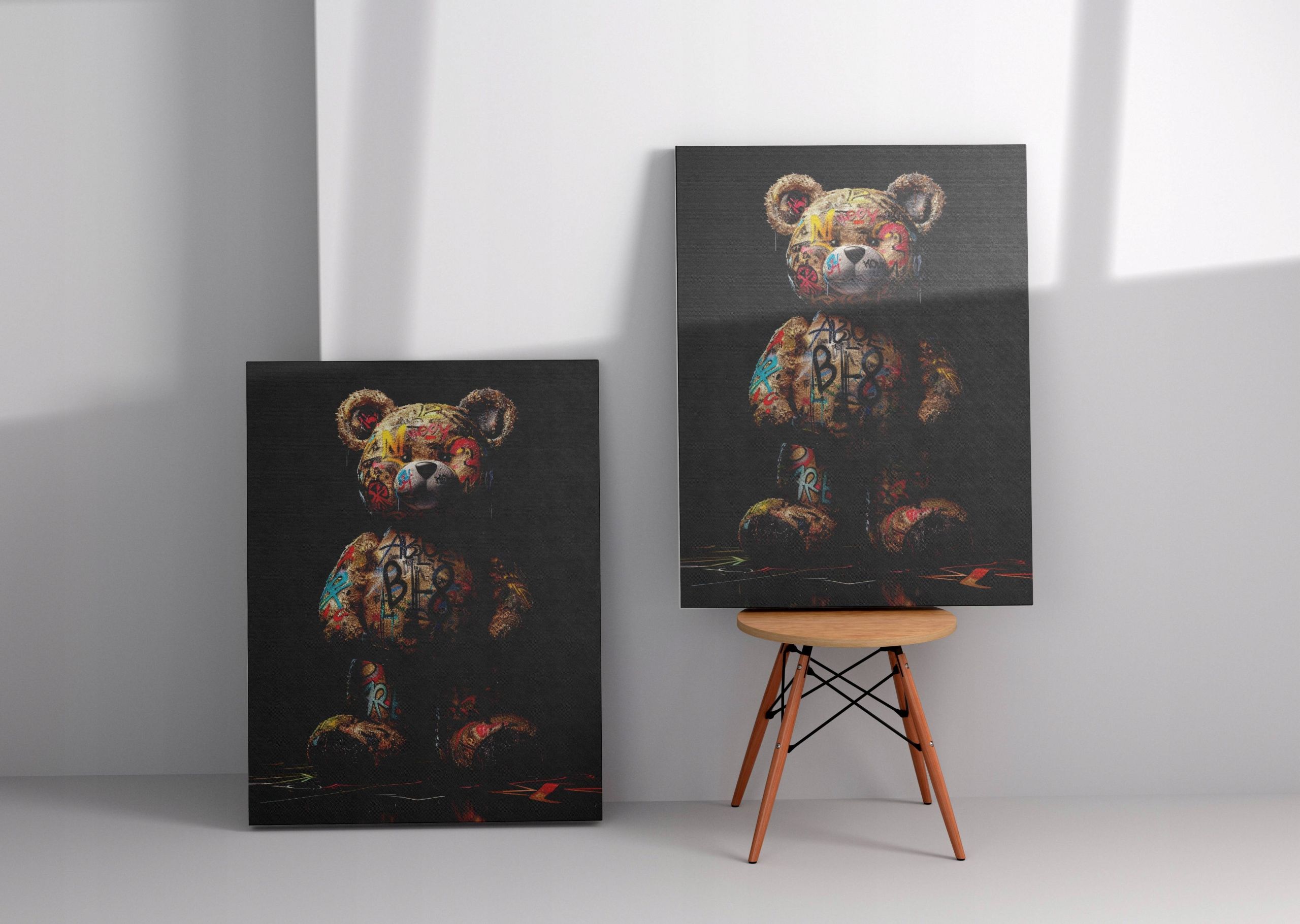 Obraz na płótnie "Grafitti Miś" 75x100 cm - Nowoczesny design do domu