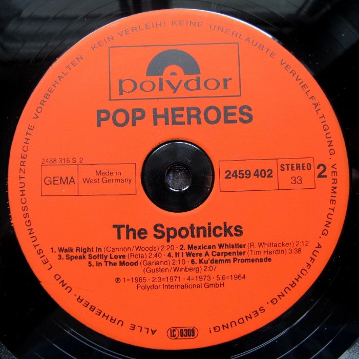 The Spotnicks – Pop Heroes, winyl 12'', 33 rpm, NM-