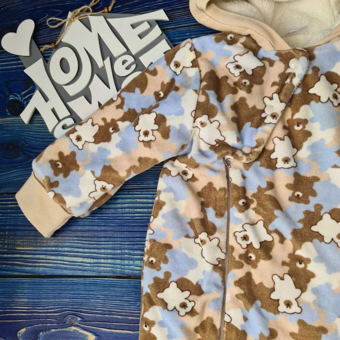 Теплий комбінезон чоловічок з капюшоном на 6-9 місяців бу