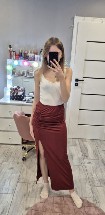 Spódnica maxi z rozporkiem