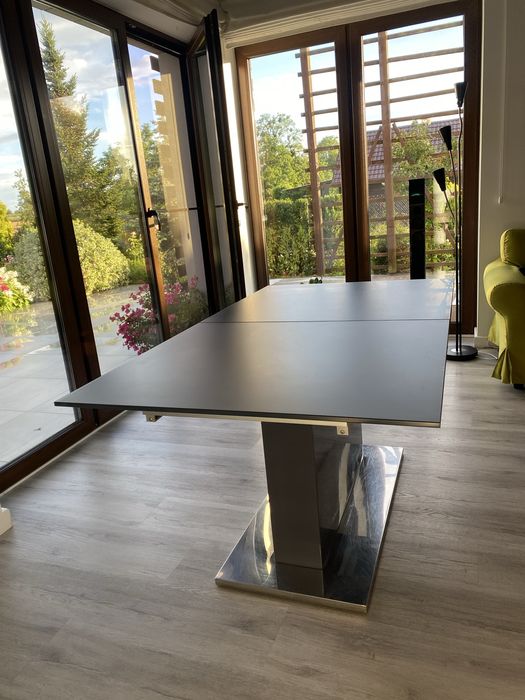 Stół jadalniany szklany, rozkładany 160x90