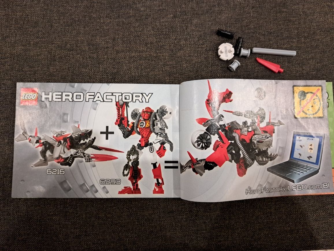 LEGO Hero Factory Jawblade 6216 - kompletny zestaw z dodatkowymi część