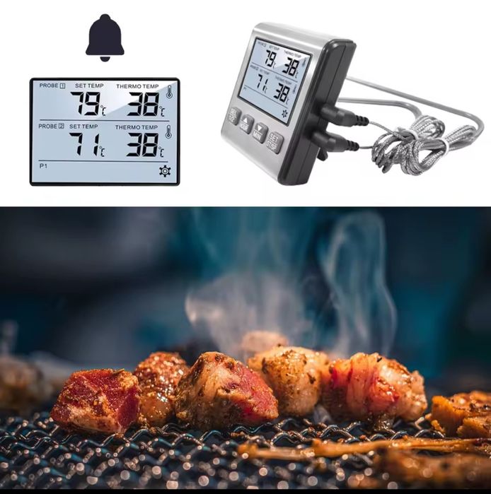 Термометр з двома щупами TP710.термометр для мяса.