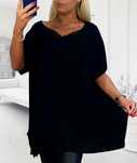 Elegancka bluzka plus size tunika duży rozmiar koronka 50/52/54/56