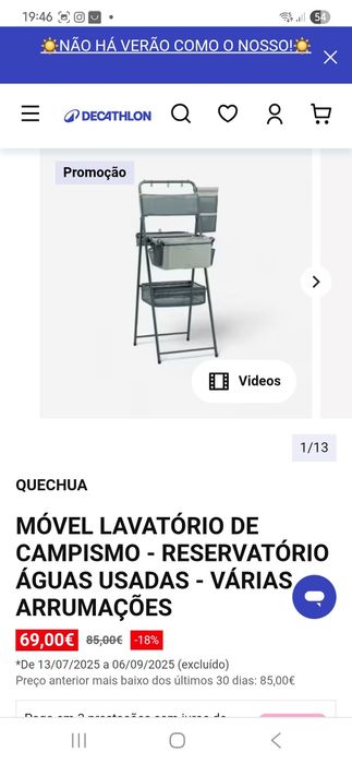 Set cozinha lavatório campismo