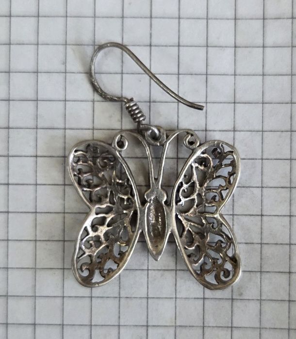 Сережка серебряная "Бабочка"