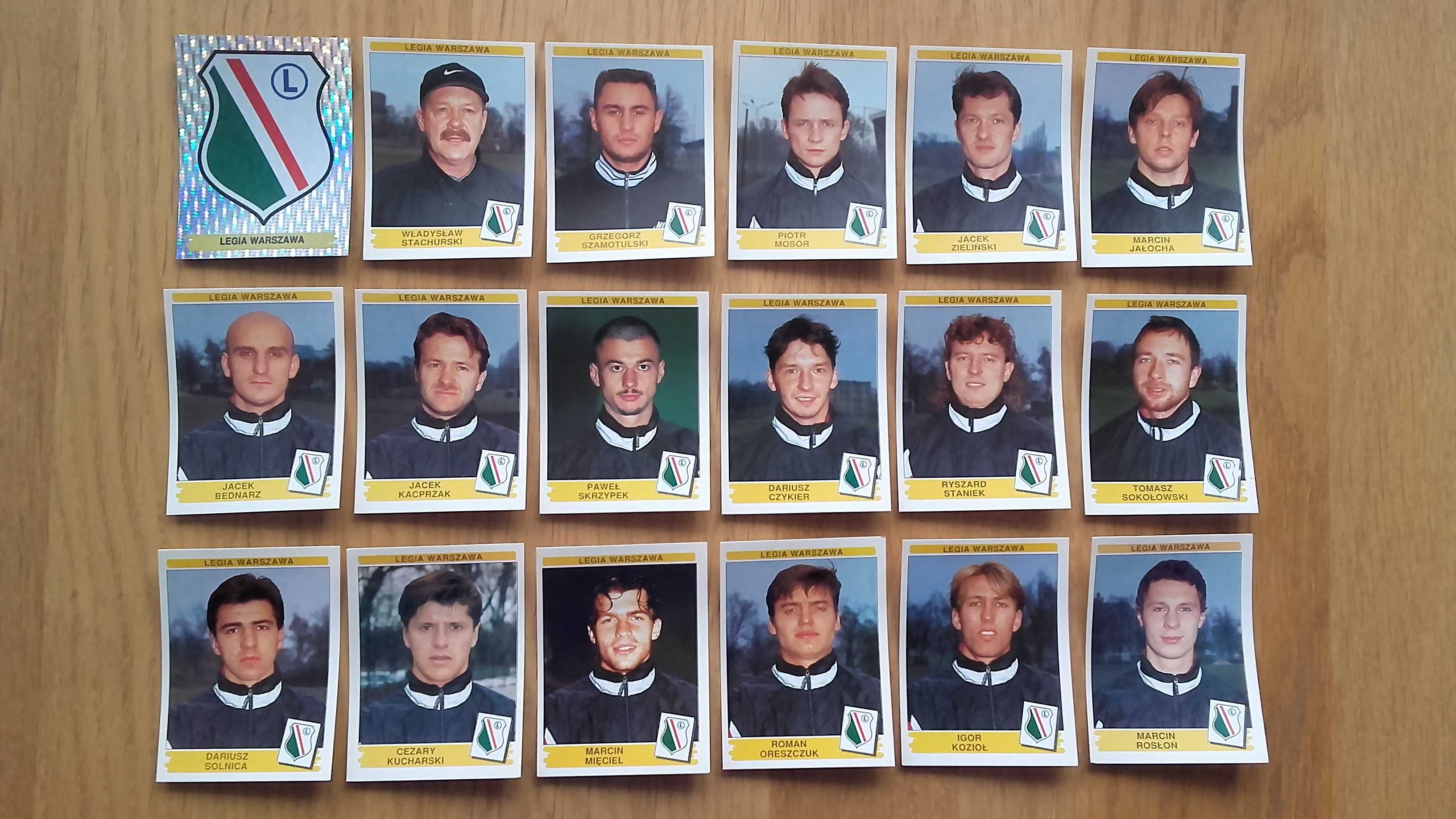 legia warszawa 96 / 97 ekstraklasa liga polska naklejki panini