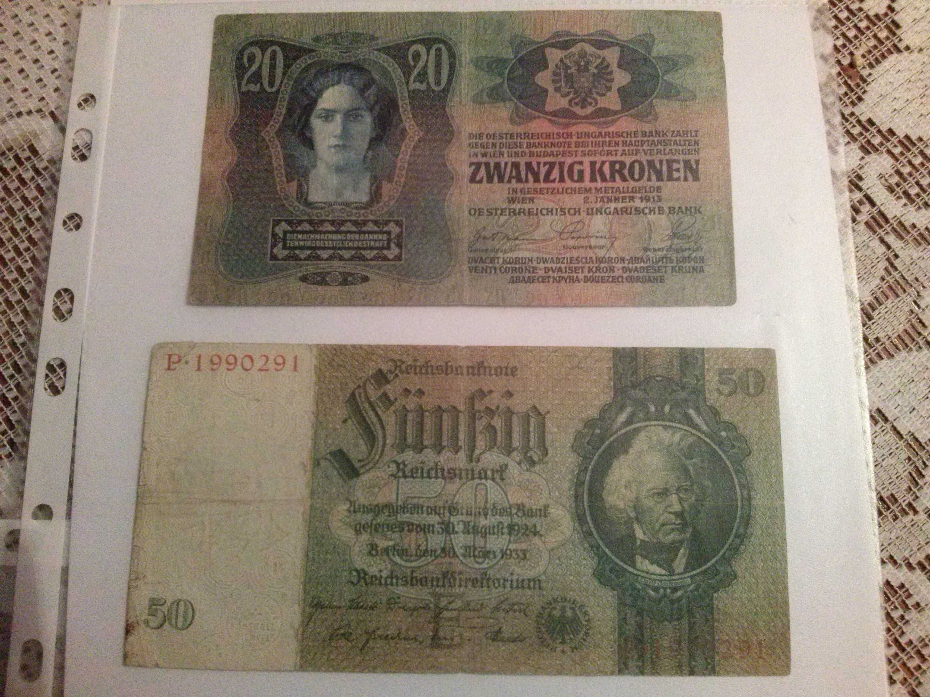Banknoty Przedwojenne Niemcy Austrio-Węgry