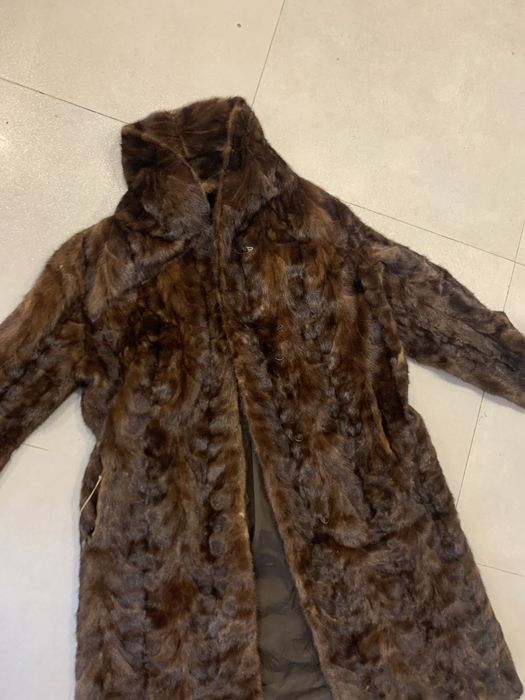 Futro z norek norki czekoladowe m/l