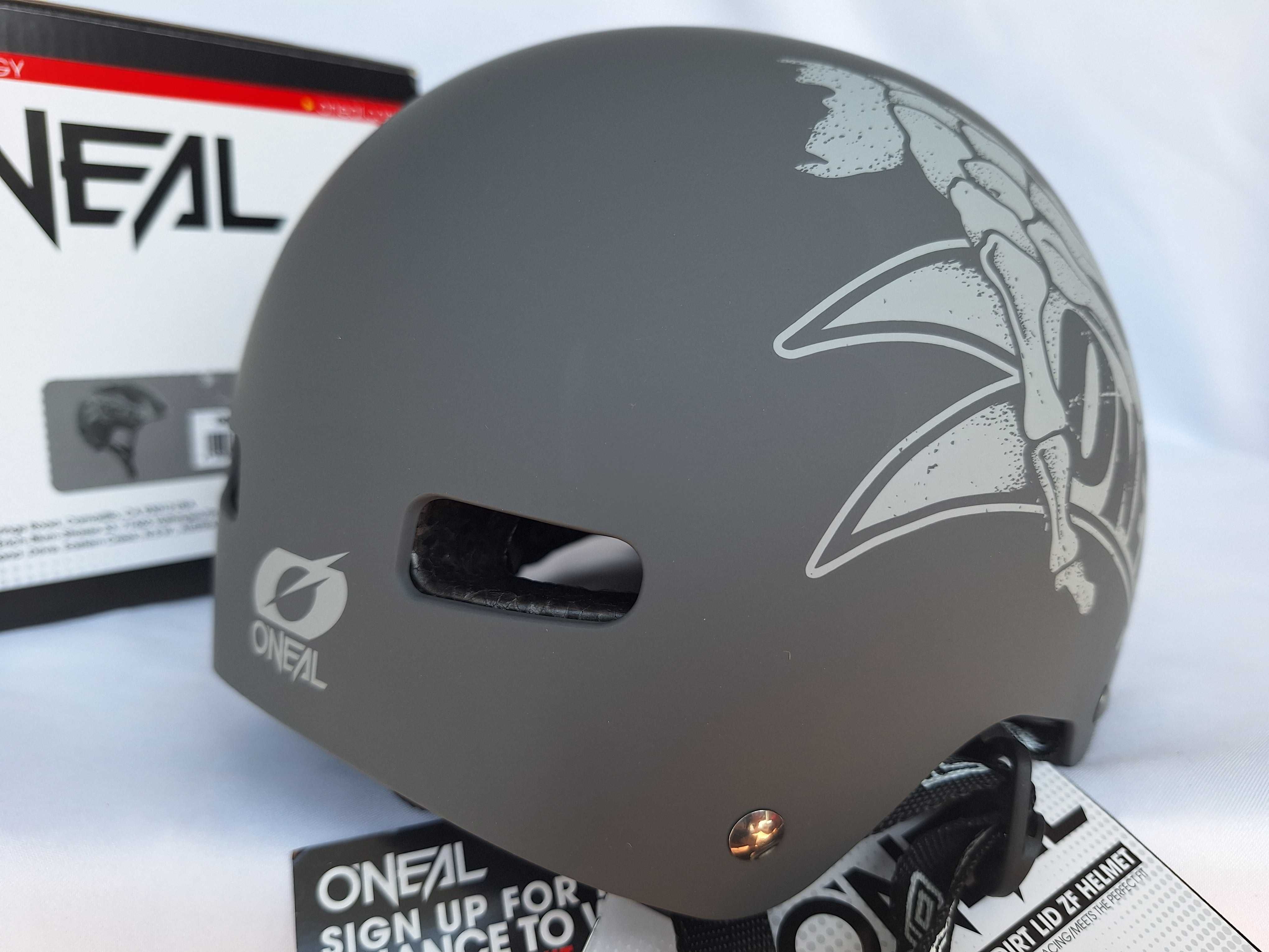 Kask rowerowy O'Neal Dirt Lid ZF Helmet Bones Gray M 55-59cm BMX