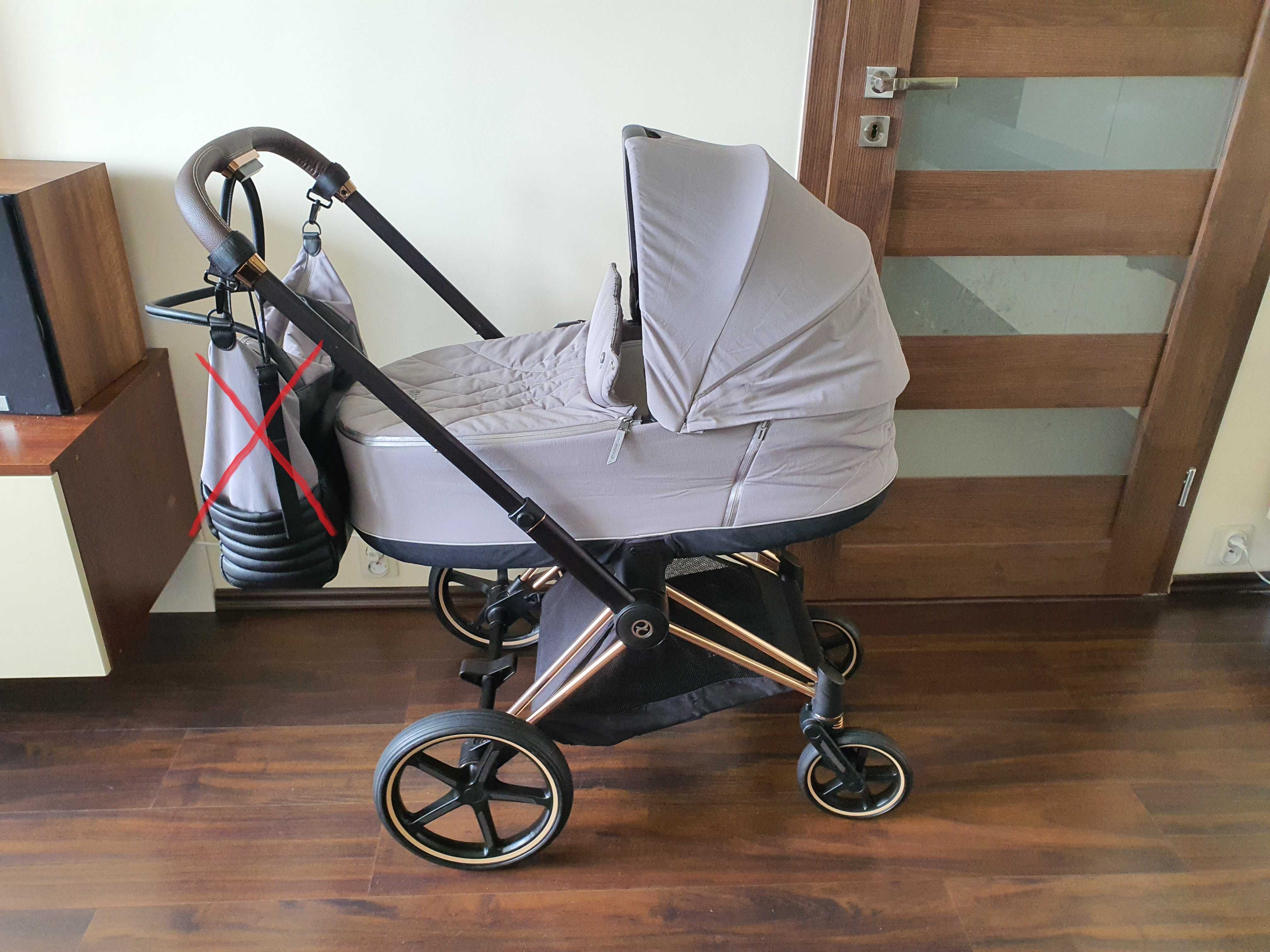 Cybex Priam Rose Gold Soho Grey zestaw super zadbany