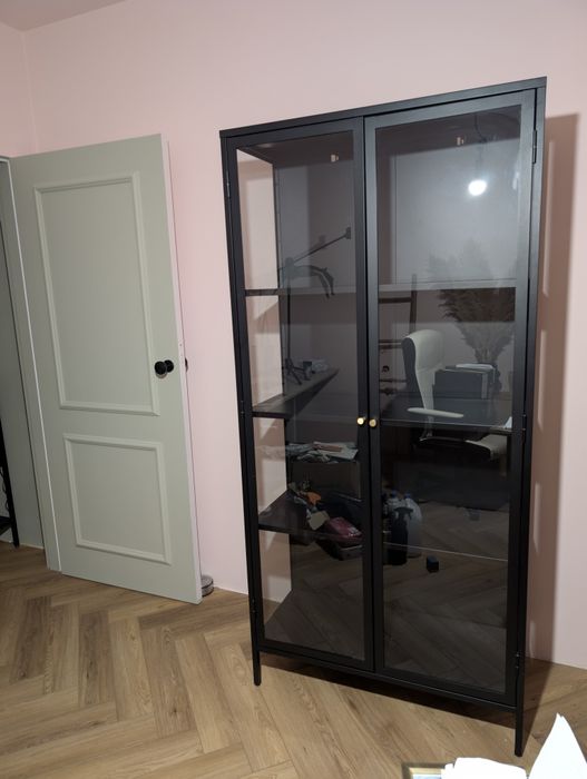 Witryna nowoczesna metalowa czarna regał loft