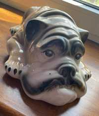 Скарбничка Собака "Бульдог" Коростенський фарфор, ручна робота