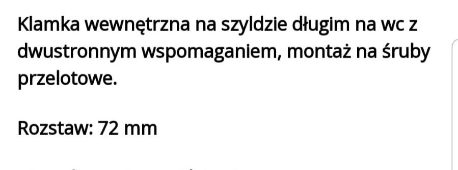 Klamka,klamki do łazienki  wewnętrzne Presto