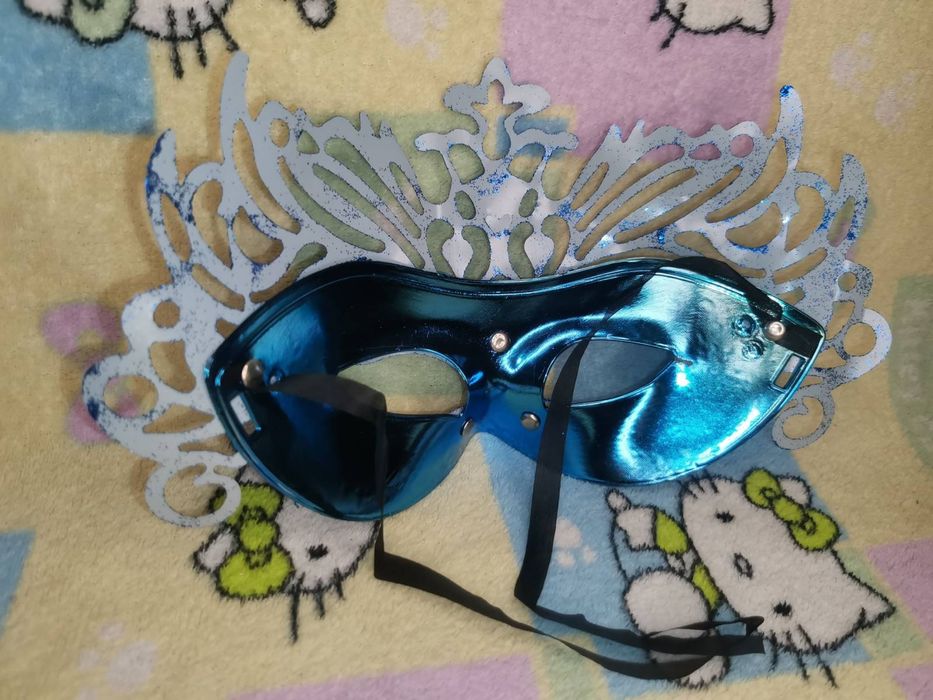 Карнавальная Венецианская маска карнавал праздник фотосессия синяя