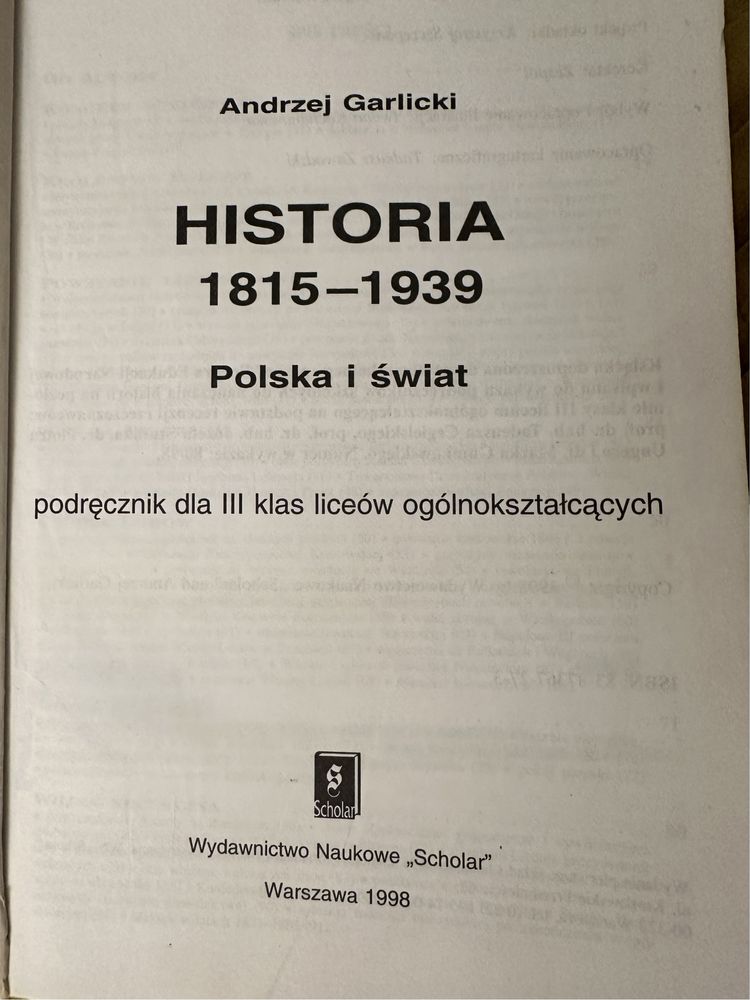 Historia Polska i świat- Podręcznik Andrzej Garlicki