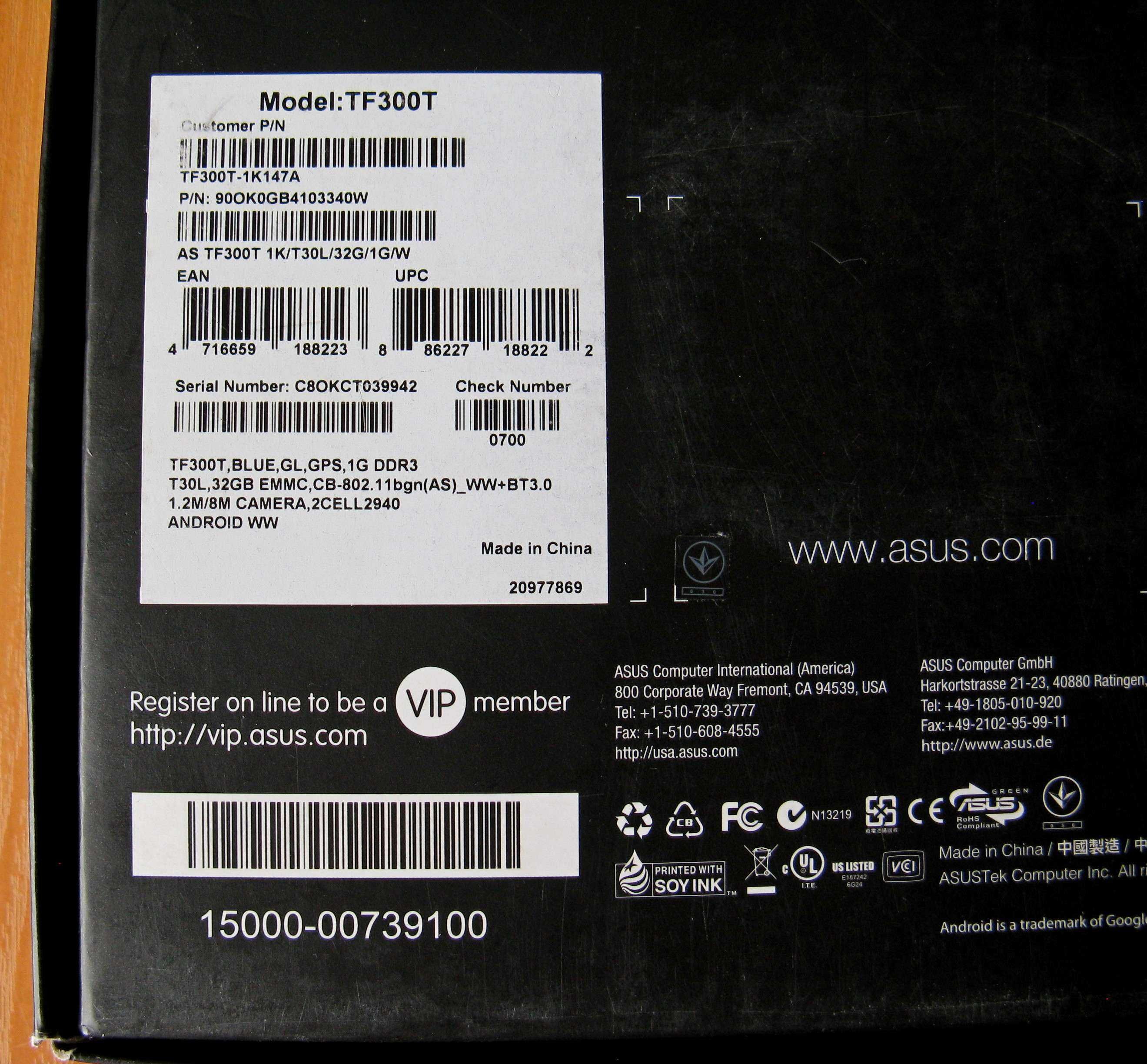 Планшет ASUS Transformer Pad TF300T 32GB экран 10.1" оригинал