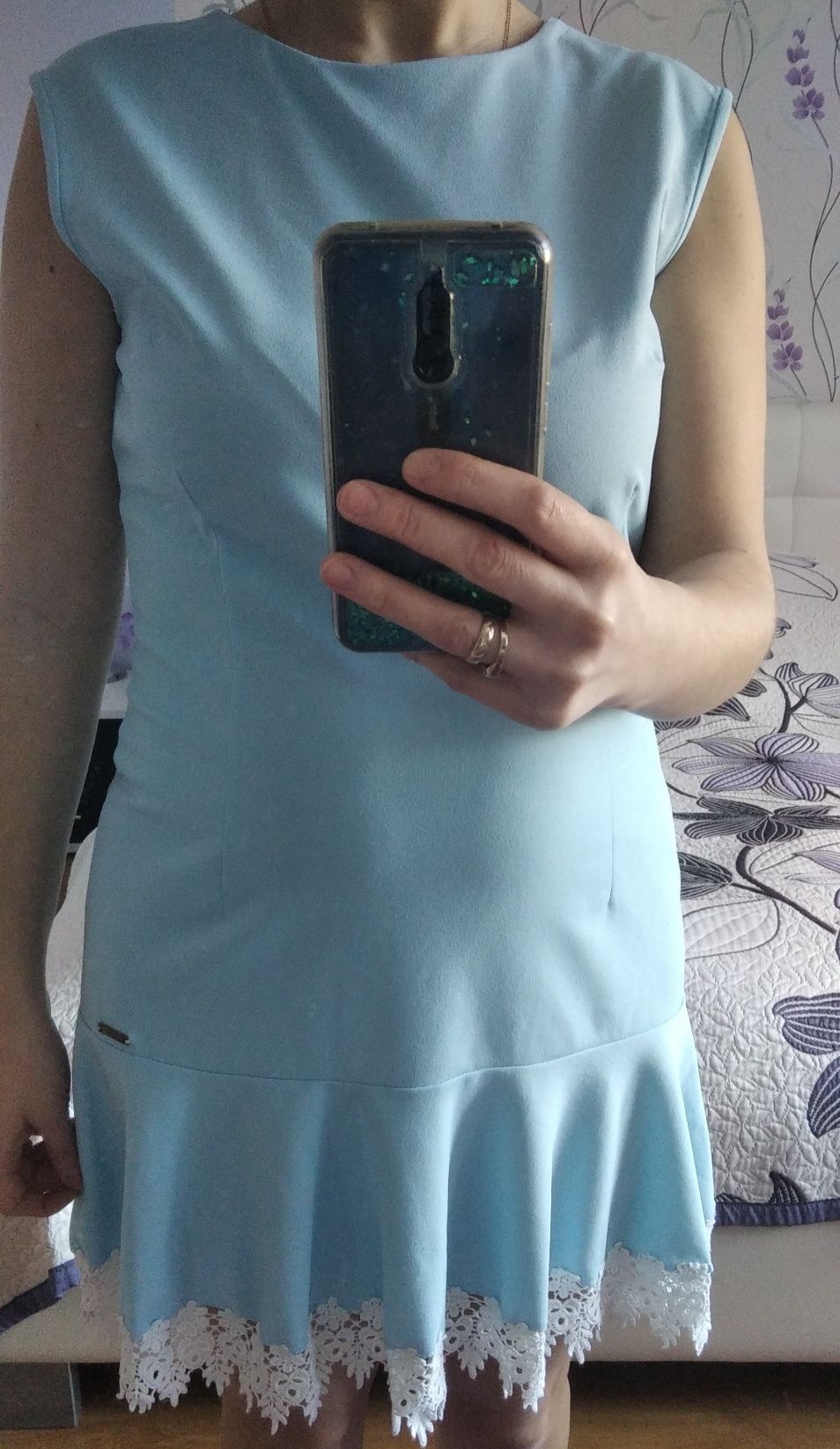 Sukienka błękitna na komunie, chrzciny