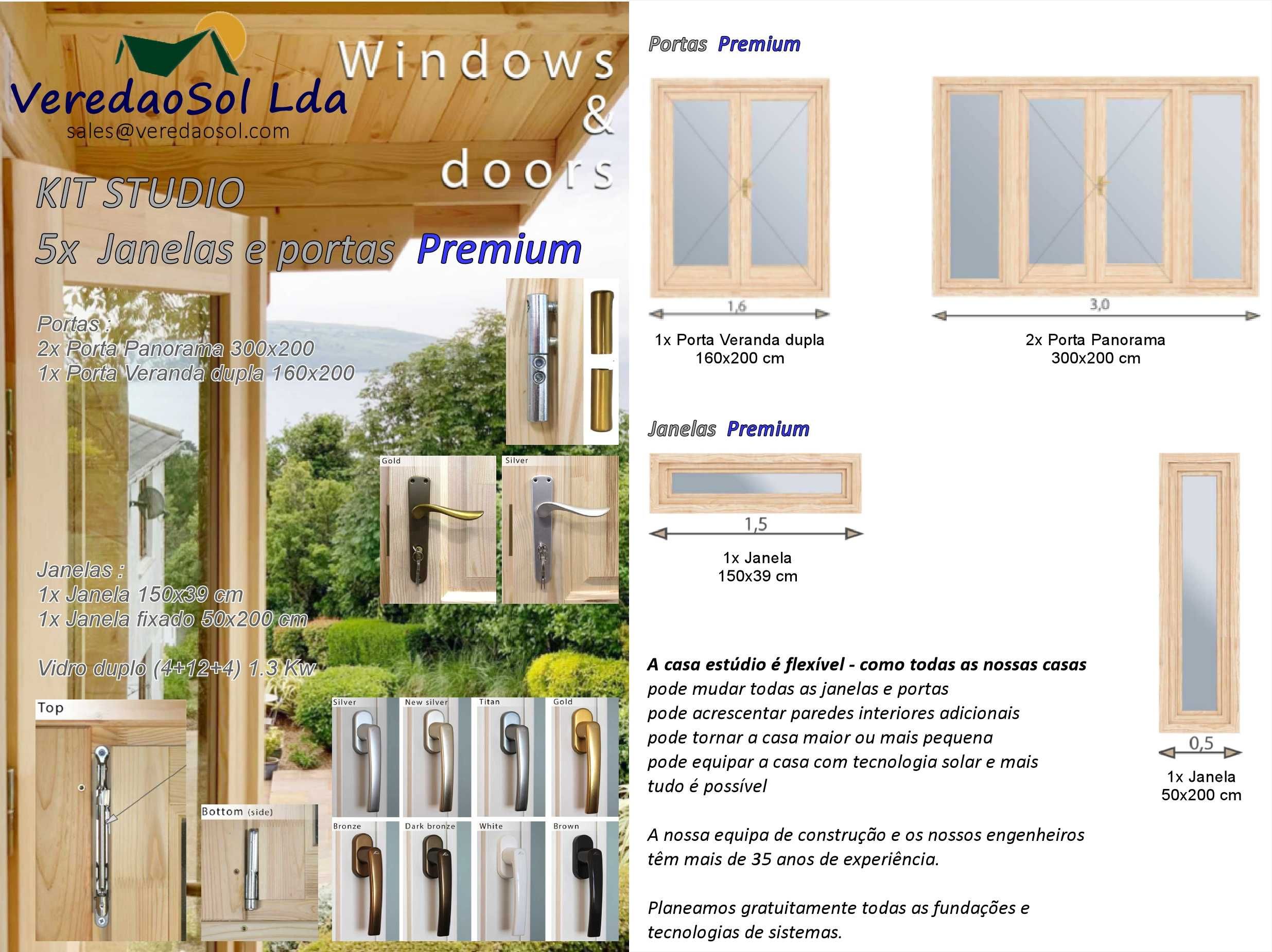 Casa de madeira STUDIO 6x8 44mm área coberta 54m² - Tiny House