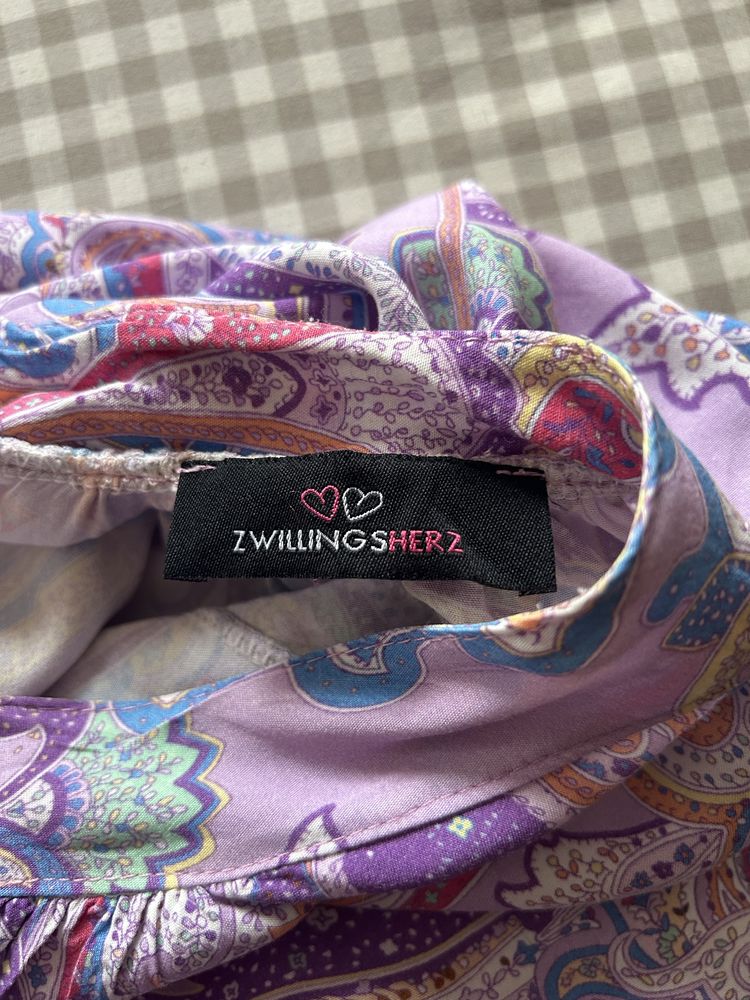 Fioletowa wiosenna bluzka Zwilingherz rozmiar M/L wiskoza