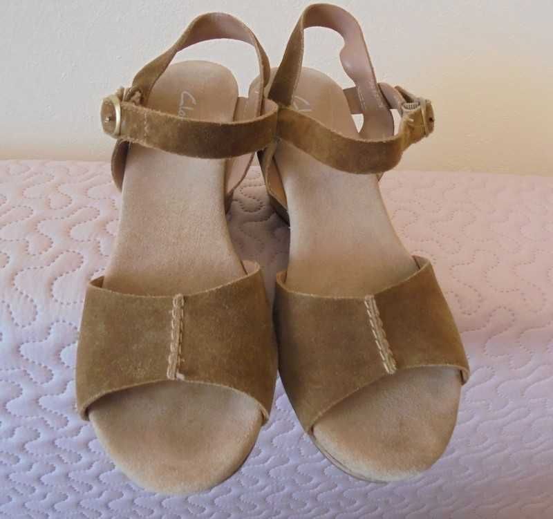 Sandały Clarks na Korku Skóra Natur roz. 40 UK 7 D