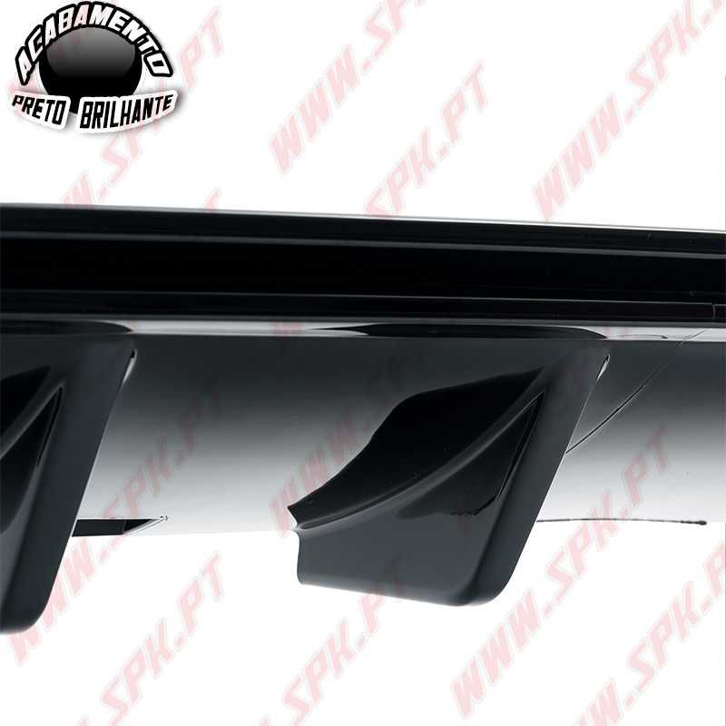Difusor Traseiro - VW Golf 7.5 Facelift - Plástico - Preto Brilhante