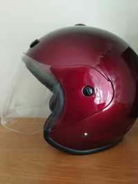 Kask motorowy bordowy