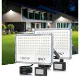 2x Lampa LED zewnętrzna z czujnikiem ruchu reflektor 100W 6500K IP67