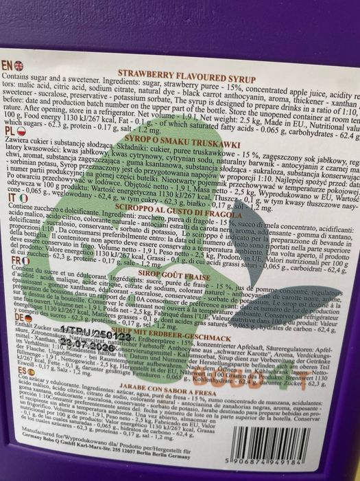 Syrop do bubble tea truskawkowy
