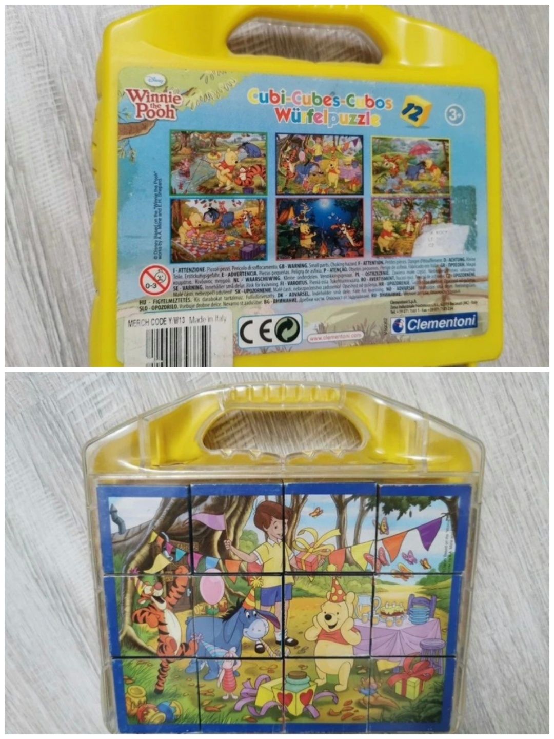 Zestaw drewniane zabawki pociąg ciuchcia klocki puzzle układanka