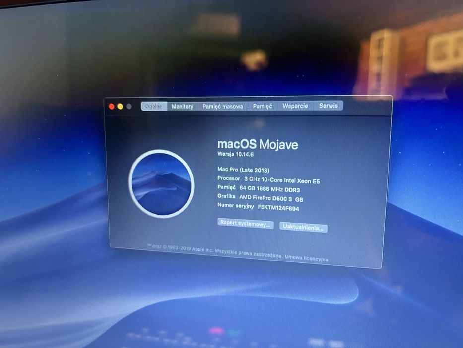 Mac Pro 6,1 64 ram d500 xeon 10 core