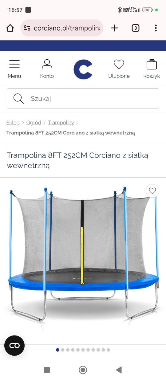 Siatka i mata do trampoliny 252cm